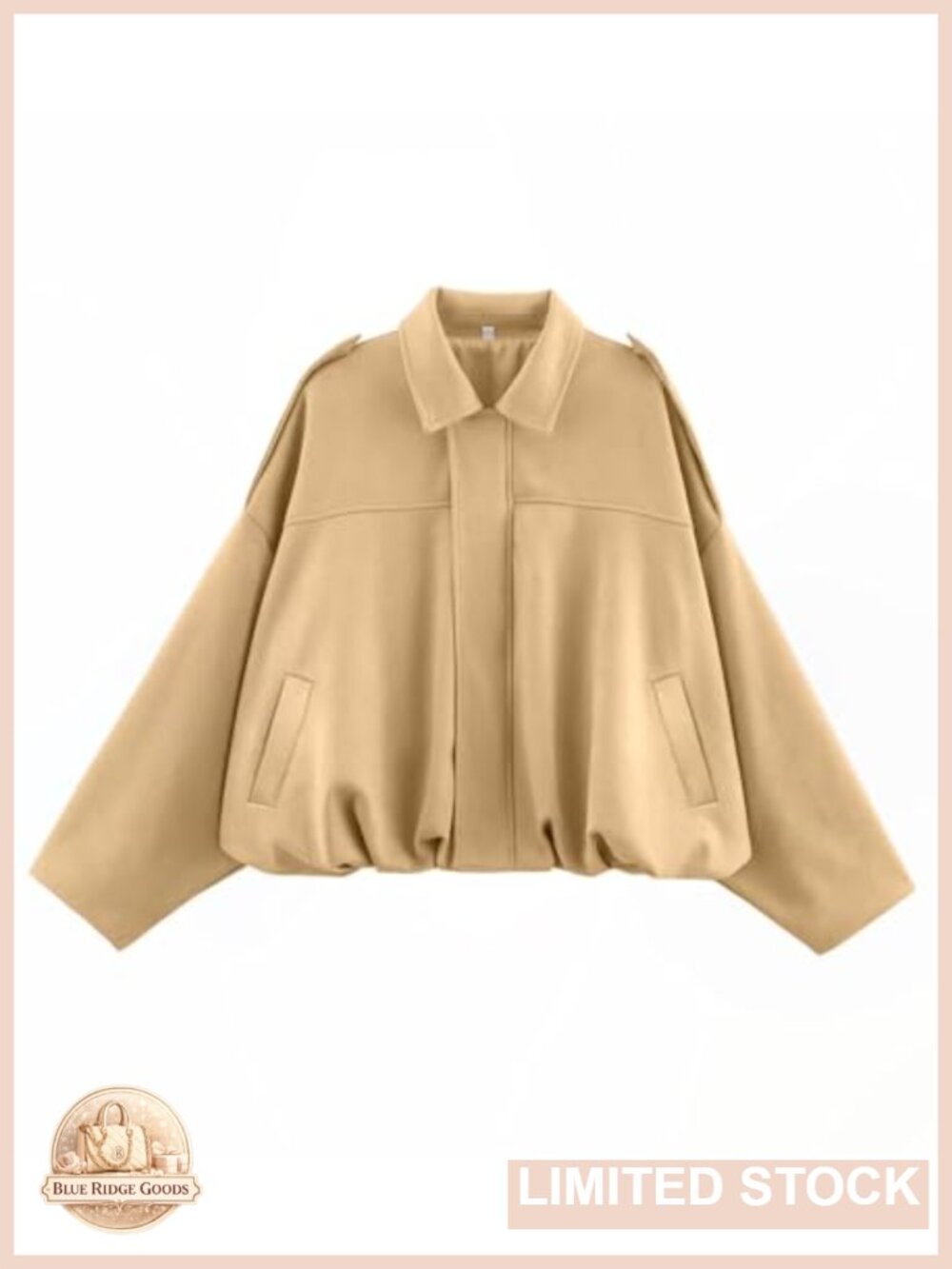 Faux Suede Bomber Jacket Oversized Cropped Zip Coat